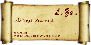 Lányi Zsanett névjegykártya